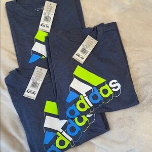 Set of 3 Adidas Kids Navy and Lime Graphic Tee